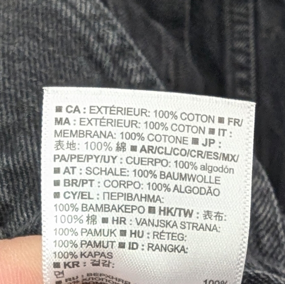 Gap 1969 Women's Black Jeans Jacket With Sides And Sleeves Zips ~ Size Small - Picture 12 of 12